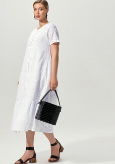 Платье ажурное с цельнокроеным рукавом