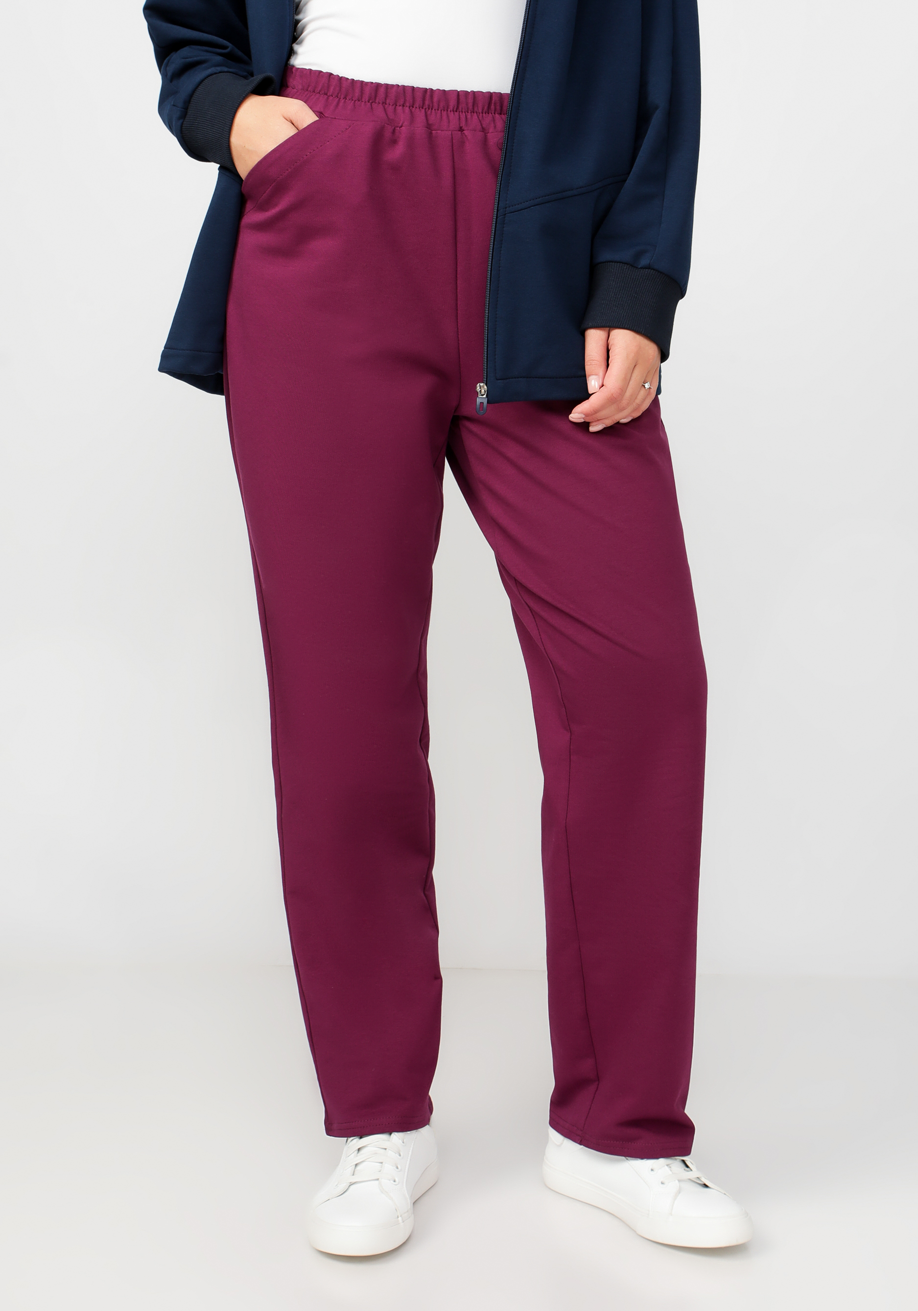 Спортивные брюки прямого кроя с карманами Julia Weber, цвет розовый, размер 60 - фото 1