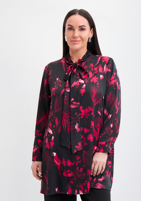 Туника с бантом и цветочным принтом шир.  580, рис. 4