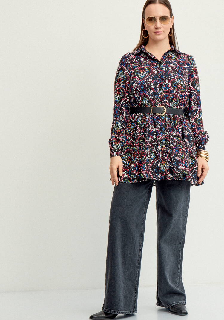 Блуза А-силуэта с ярусами шир.  750, рис. 30