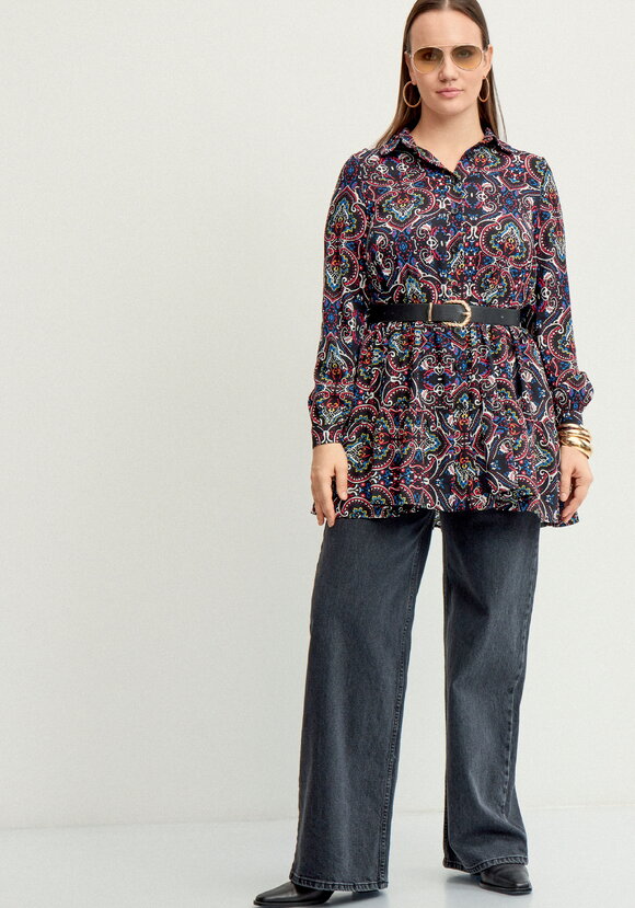 Блуза А-силуэта с ярусами шир.  580, рис. 30