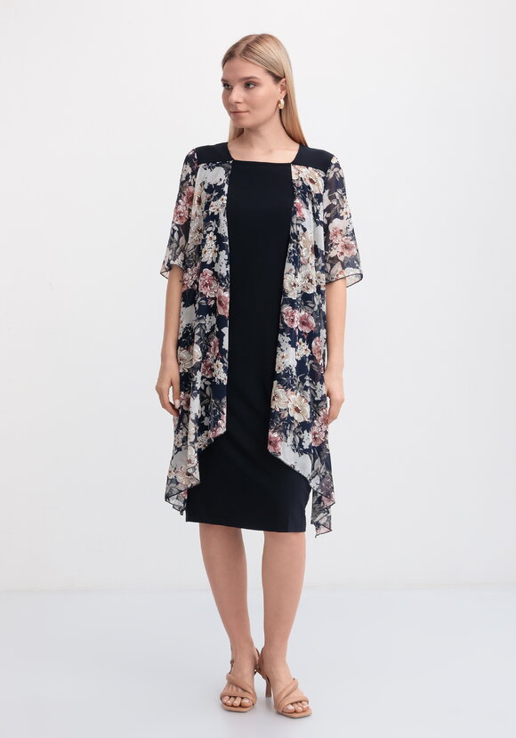 Платье с шифоновой накидкой с узором шир.  580, рис. 16