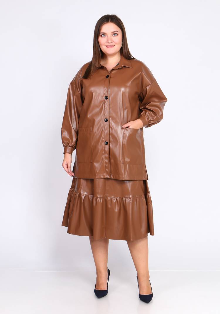 Юбка с воланом из эко-кожи шир.  750, рис. 15