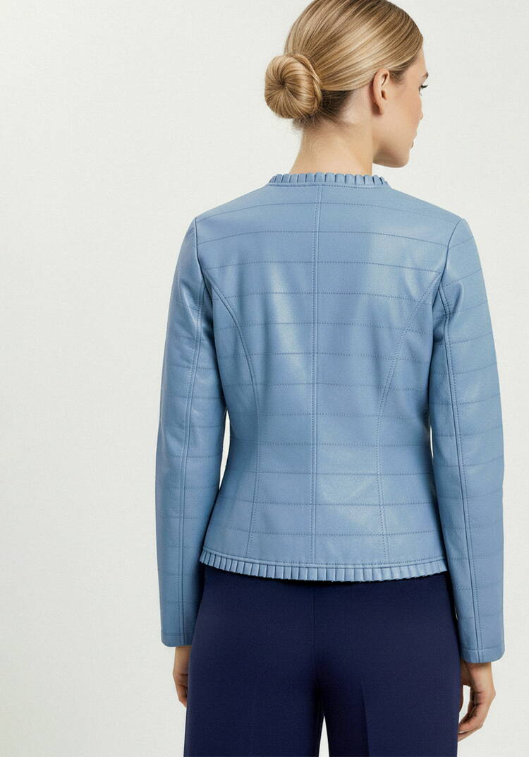 Куртка из экокожи с рюшей шир.  750, рис. 12