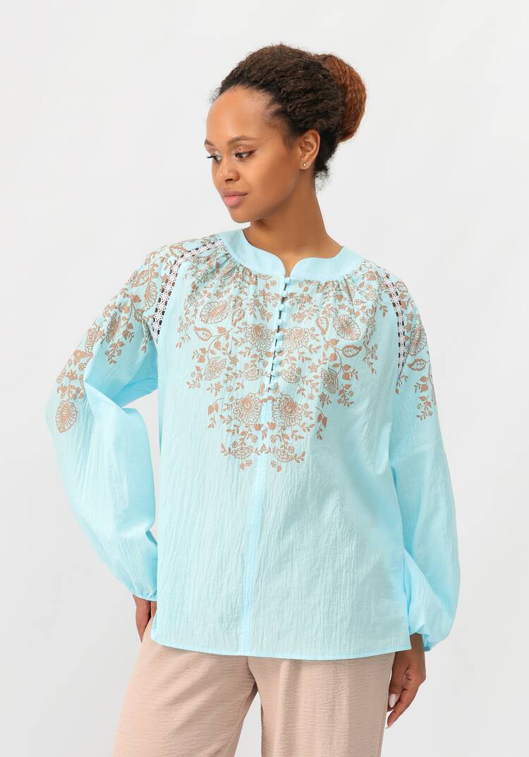 Блуза с оригинальным дизайном на пуговицах шир.  750, рис. 1