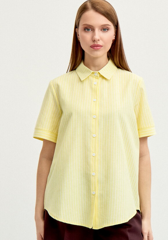 Блуза на пуговицах в вертикальную полоску шир.  580, рис. 12