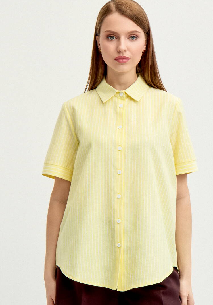 Блуза на пуговицах в вертикальную полоску шир.  750, рис. 12