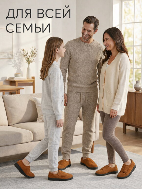 Тапочки на липучках Уют шир.  580, рис. 48