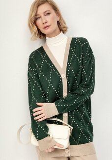 Кардиган с рисунком ромб