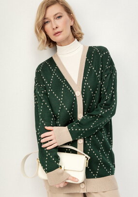 Кардиган с рисунком ромб