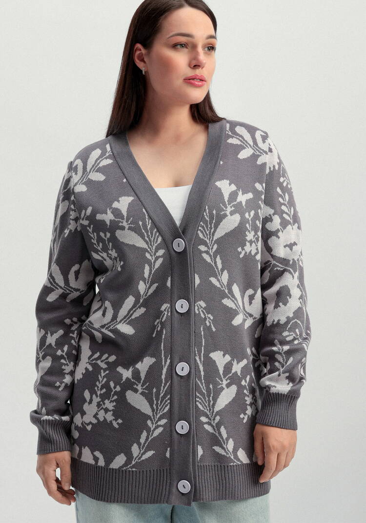 Кардиган с цветочным рисунком шир.  750, рис. 16