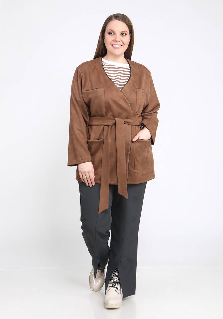 Жакет с карманами из эко-замши шир.  750, рис. 3