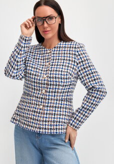 Жакет в клетку из твида Кэмерон