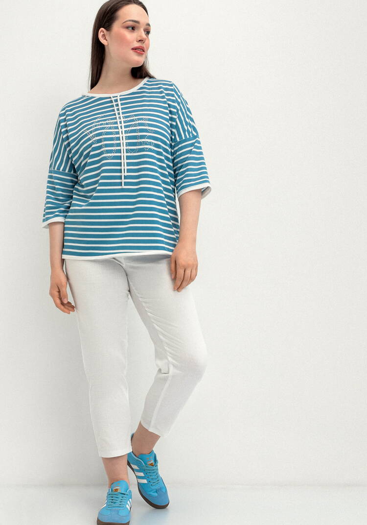 Брюки прямого кроя с поясом на резинке шир.  750, рис. 6