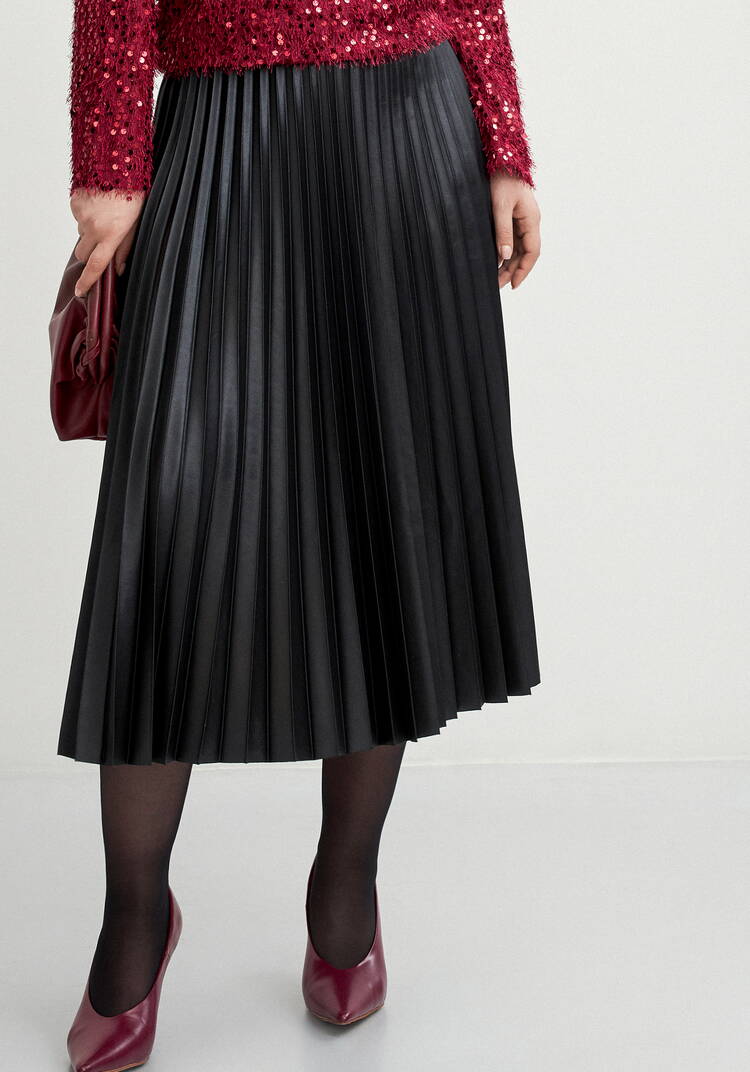 Юбка плиссированная из трикотажа с напылением шир.  750, рис. 9