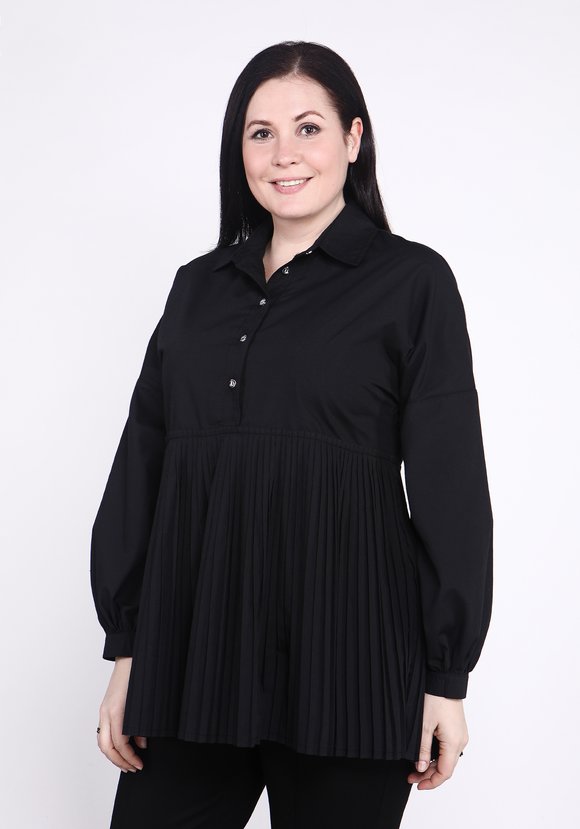 Блуза с плиссированной баской шир.  580, рис. 6