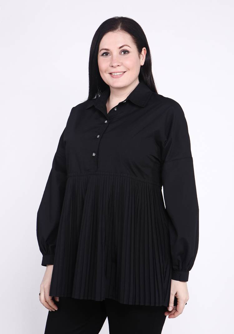 Блуза с плиссированной баской шир.  750, рис. 6