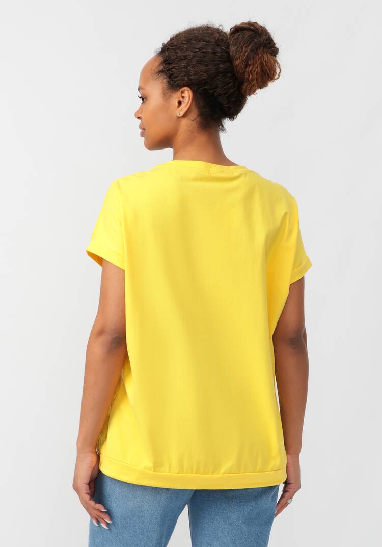 Блуза с принтом и ажурными вставками шир.  750, рис. 28