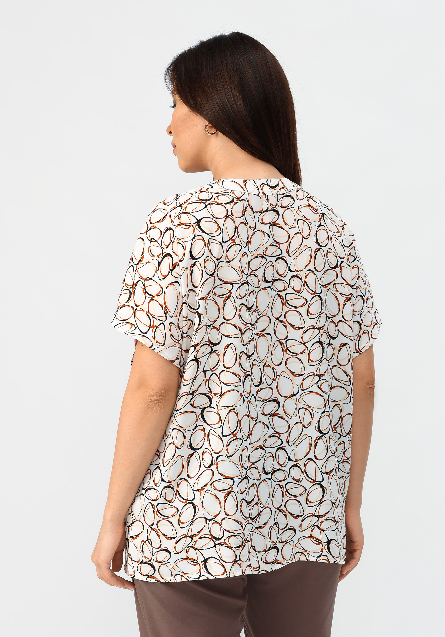 Блуза удлиненная с вырезом VeraVo, размер 60, цвет белый - фото 3