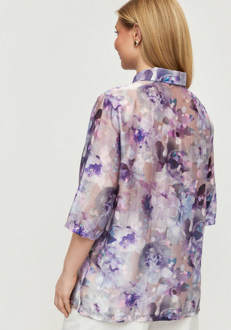 Блуза изо льна Цветочная соната шир.  750, рис. 3