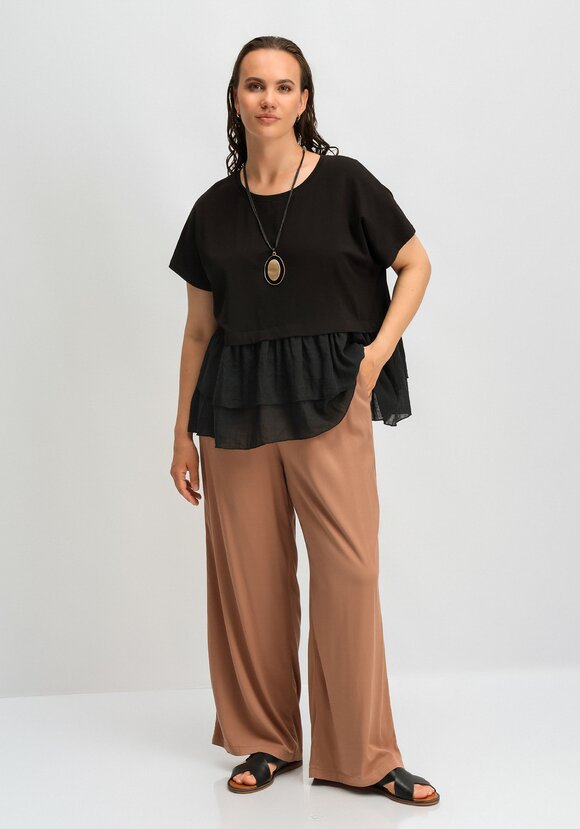 Блуза комбинированная с ярусами по низу шир.  580, рис. 7