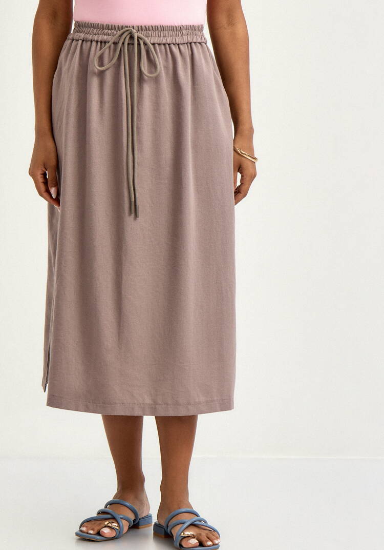 Юбка изо льна свободного кроя шир.  750, рис. 11