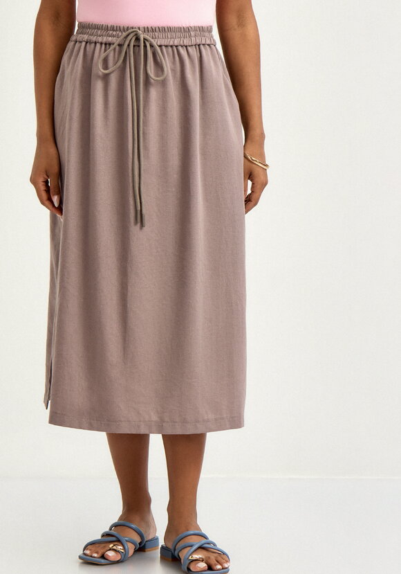 Юбка изо льна свободного кроя шир.  580, рис. 11