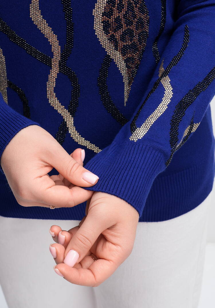 Джемпер с абстракцией на рукавах и полочке шир.  750, рис. 16