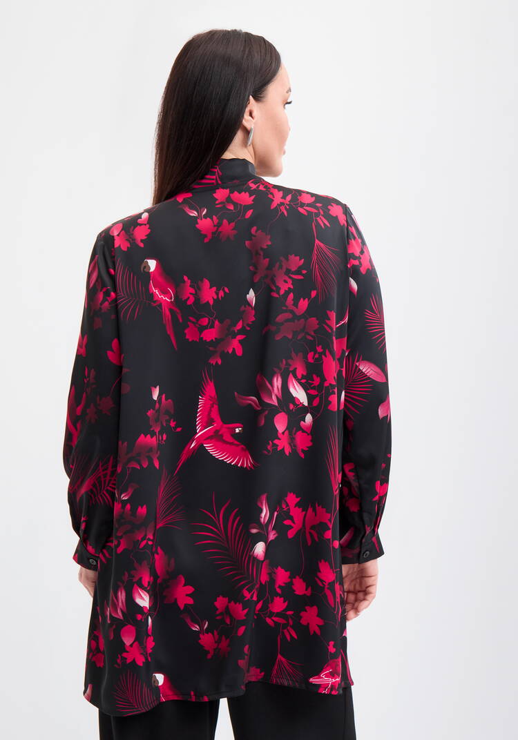 Туника с бантом и цветочным принтом шир.  750, рис. 3