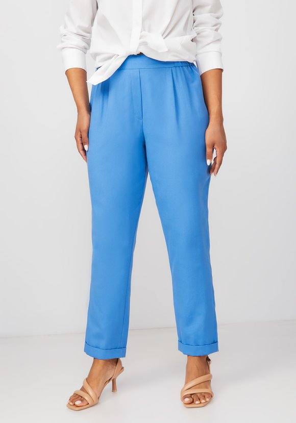 Брюки бананы льняные шир.  580, рис. 1