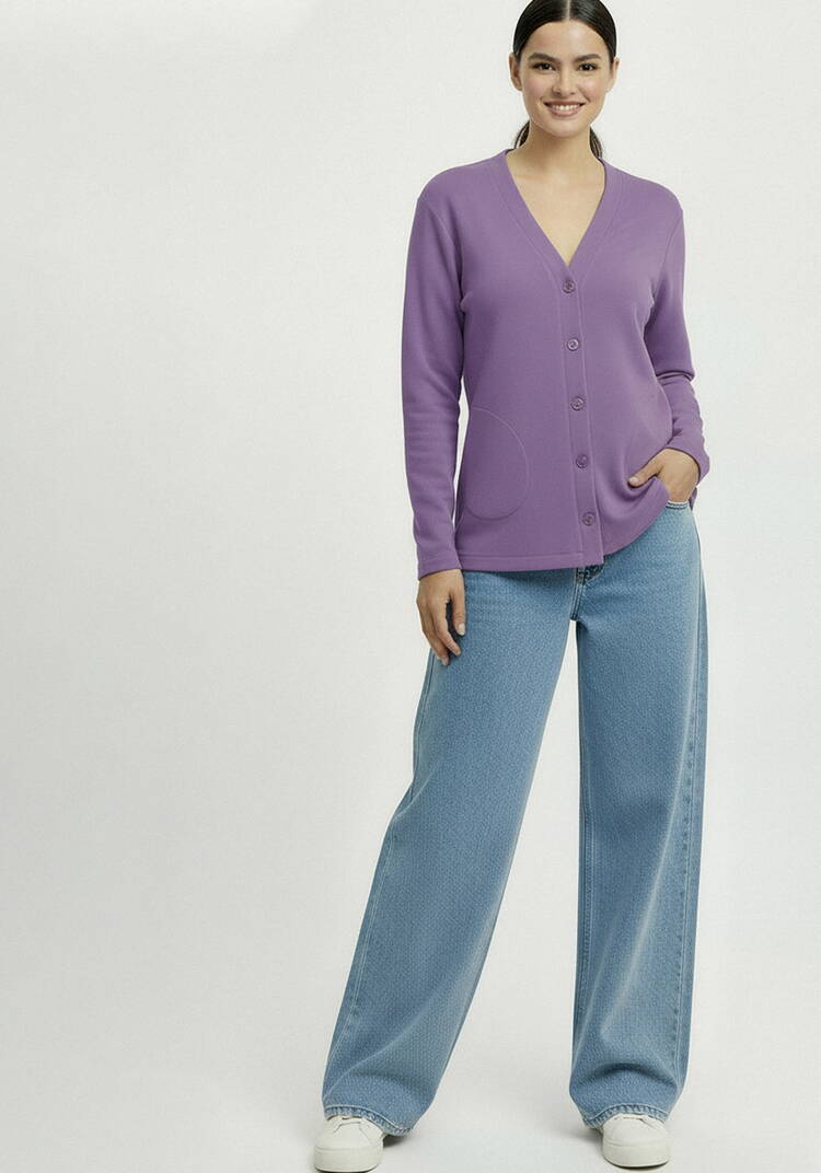 Кардиган на пуговицах утепленный шир.  750, рис. 33