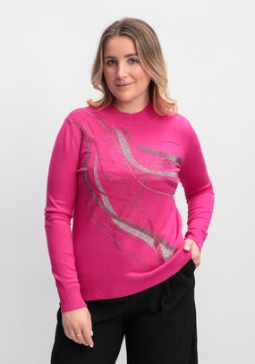 Джемпер с рисунком из страз