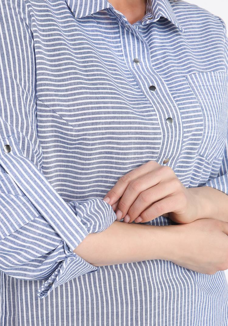 Блуза льняная Грета шир.  750, рис. 3