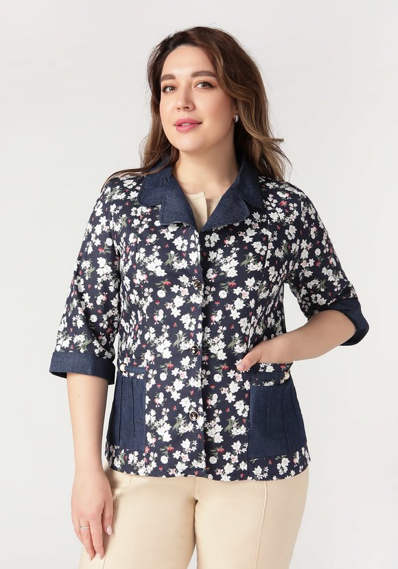 Жакет Цветочное настроение шир.  580, рис. 6