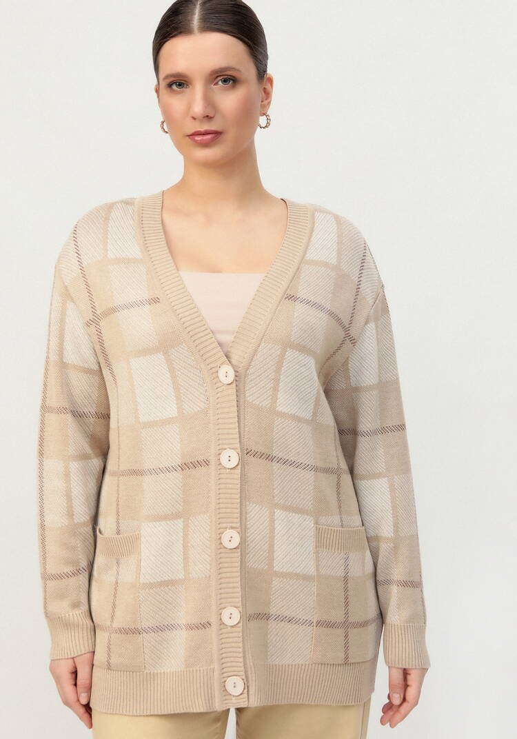 Кардиган с рисунком шахматная клетка шир.  750, рис. 12