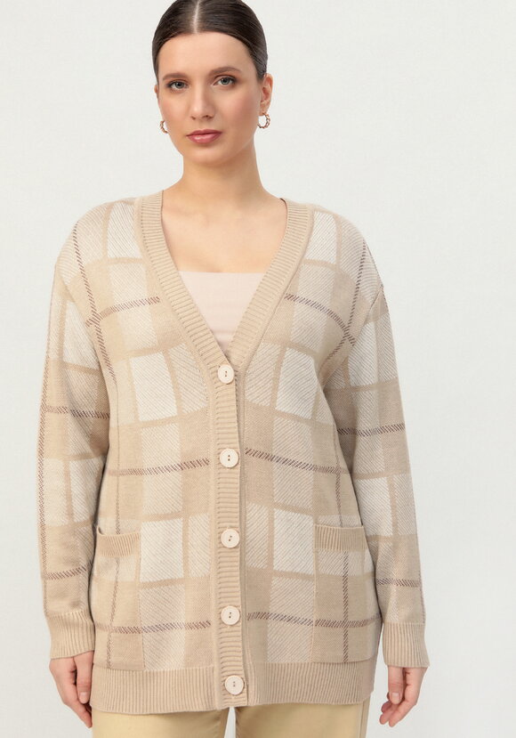 Кардиган с рисунком шахматная клетка шир.  580, рис. 12