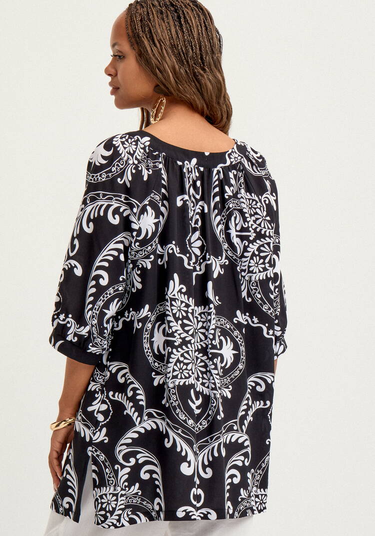 Туника с принтом свободного кроя шир.  750, рис. 3