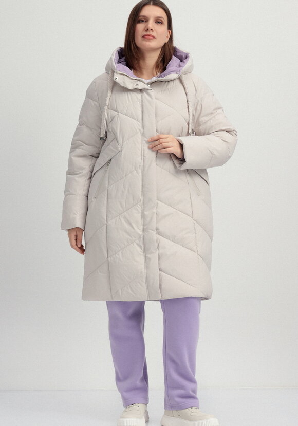 Пуховик с капюшоном и фактурной стежкой шир.  580, рис. 10