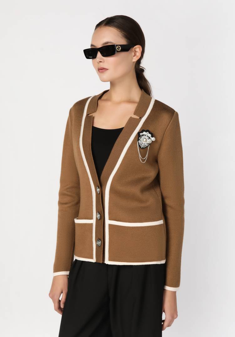 Жакет женский с контрастным кантом шир.  750, рис. 7