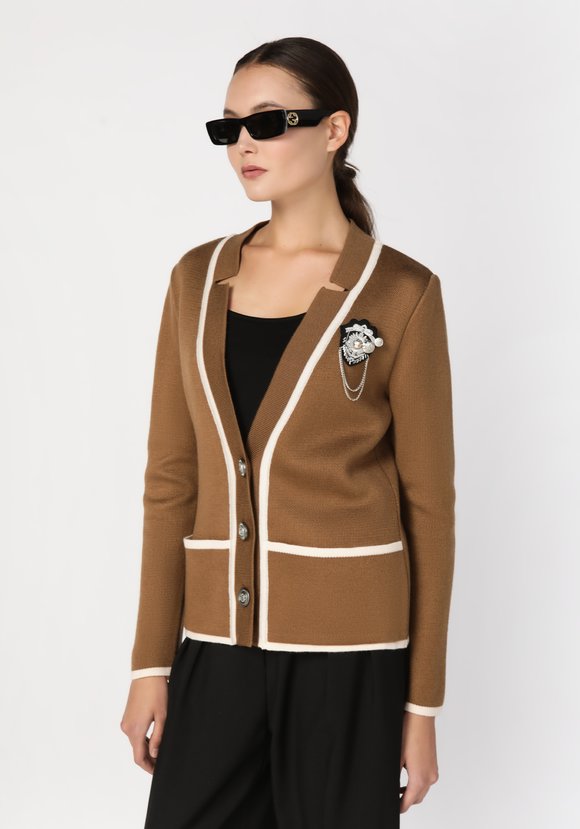 Жакет женский с контрастным кантом шир.  580, рис. 7