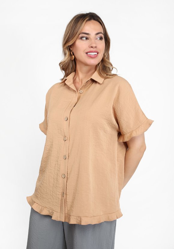 Блуза свободного силуэта с воланами шир.  580, рис. 1