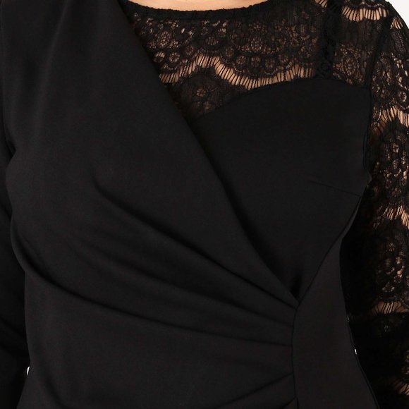 Платье оригинального кроя с гипюровым рукавом шир.  580, рис. 6