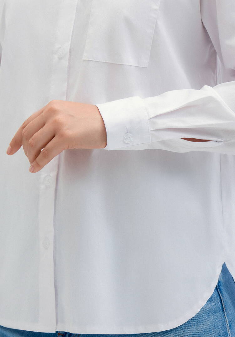 Рубашка оверсайз со спущенным плечом шир.  750, рис. 5