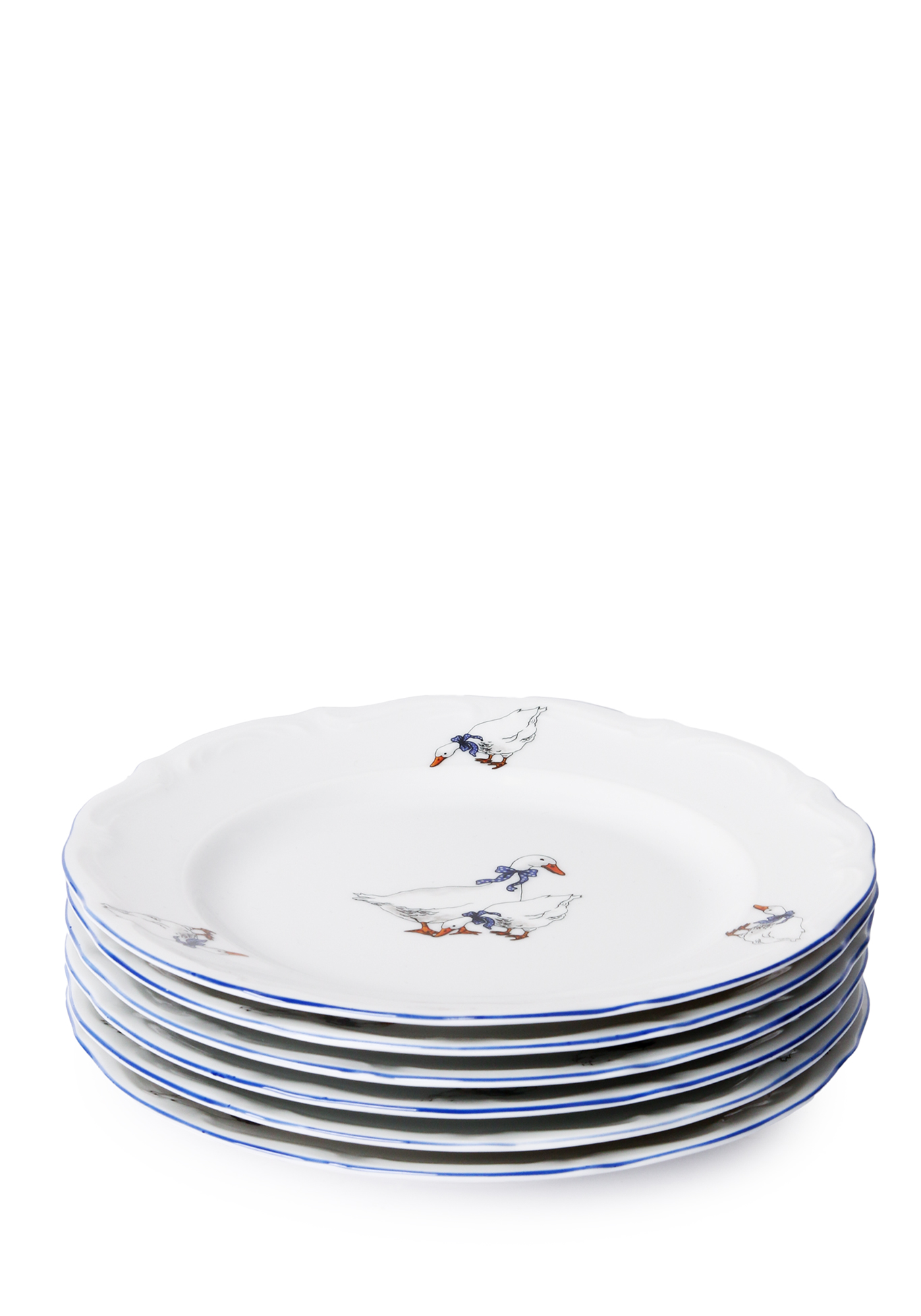 Набор плоских тарелок из чешского фарфора