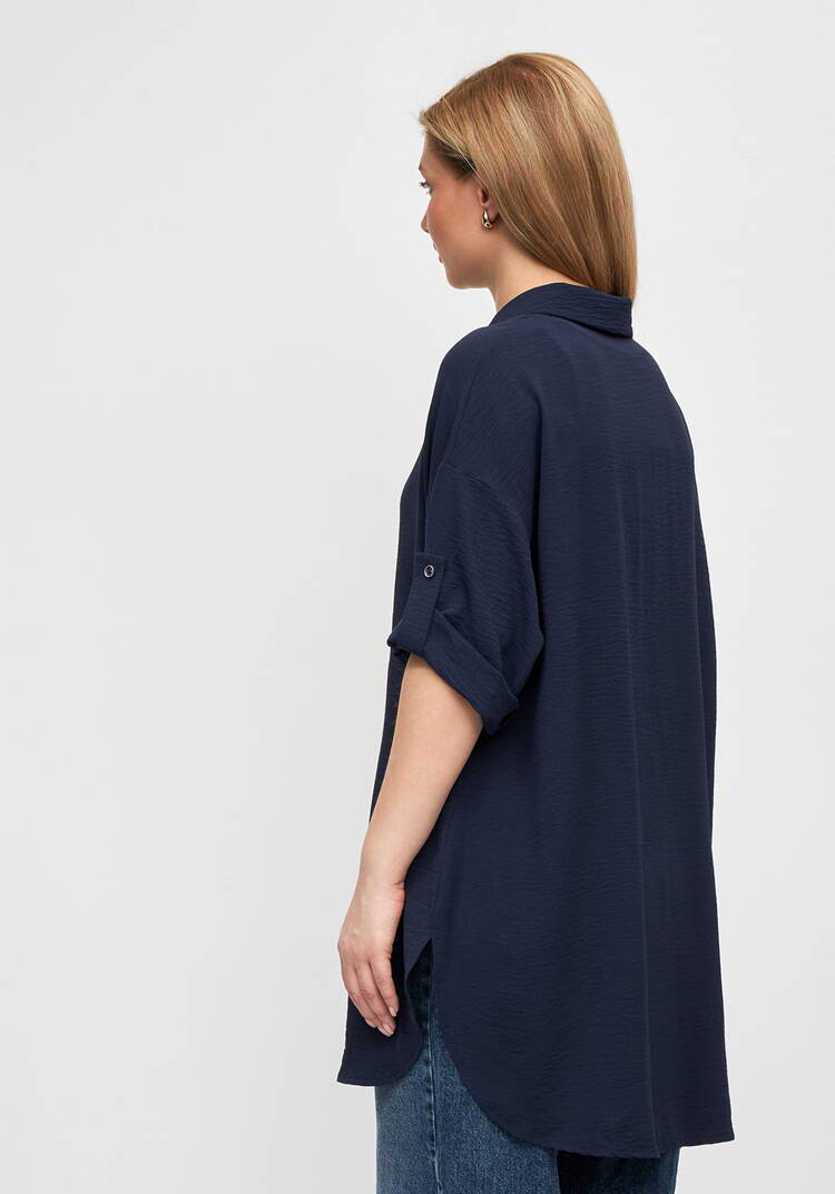 Рубашка удлиненная на пуговицах Лорелия шир.  750, рис. 8