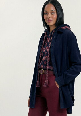 Рубашка из микровельвета с вышивкой