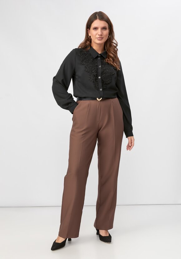 Блуза прямого кроя с ажурным кружевом шир.  580, рис. 22