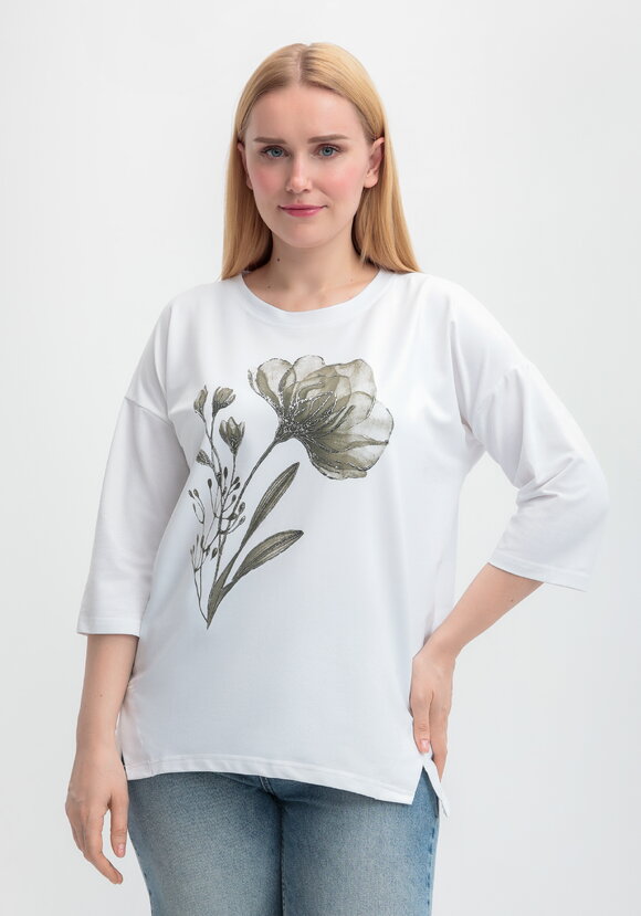 Блуза с принтом цветка и рукавом 3/4 шир.  580, рис. 28