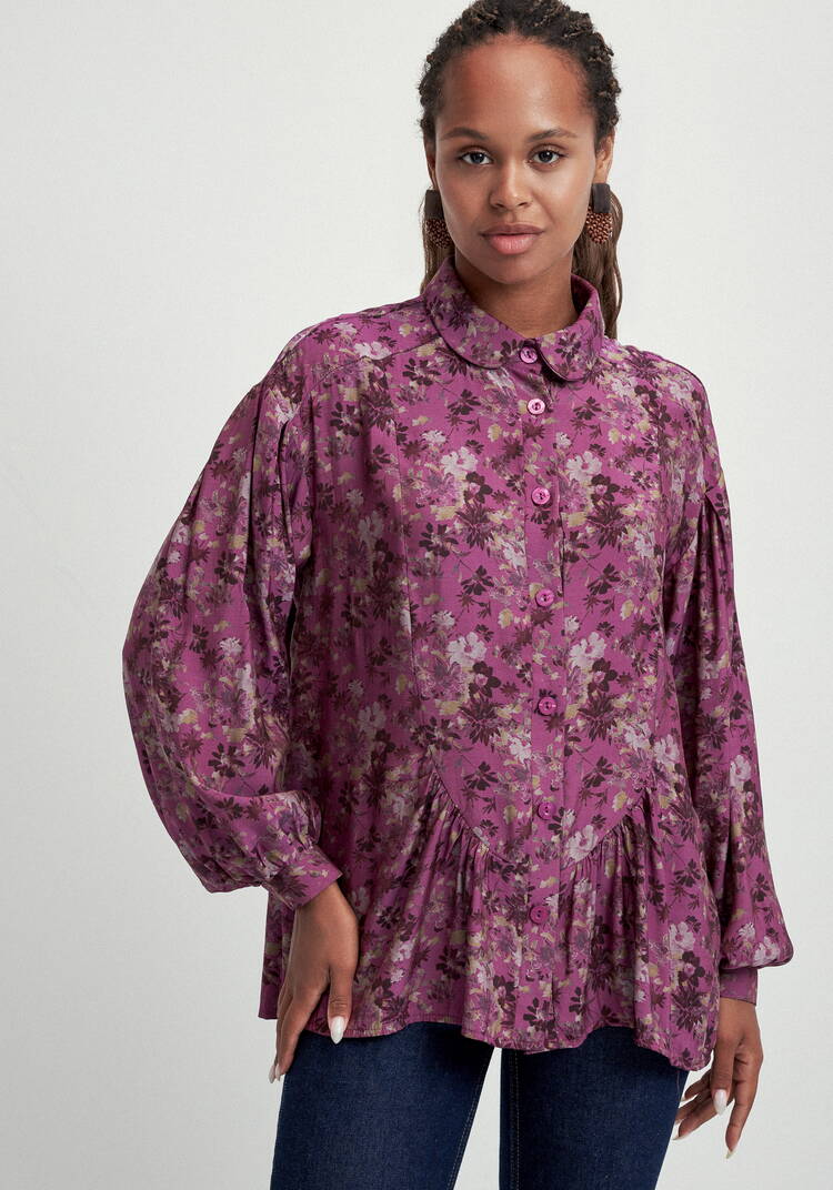 Блуза со сборкой в рельефах шир.  750, рис. 1