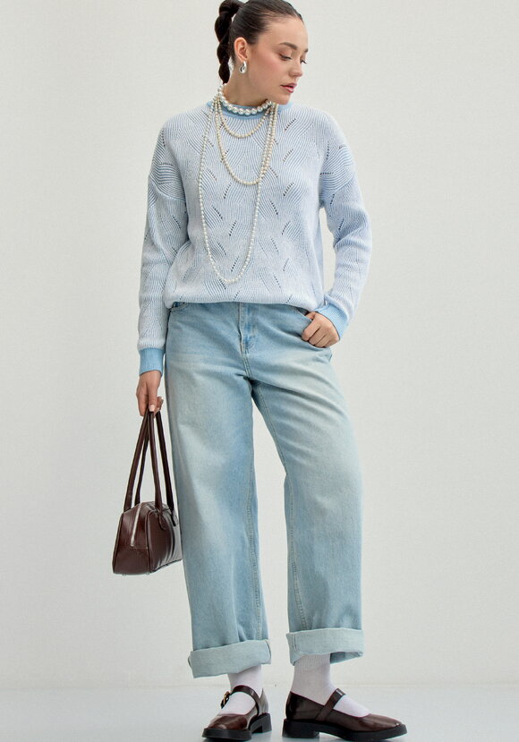 Джемпер с фактурным орнаментом шир.  580, рис. 17